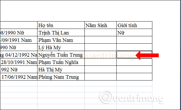 Chữ chìm trên Excel