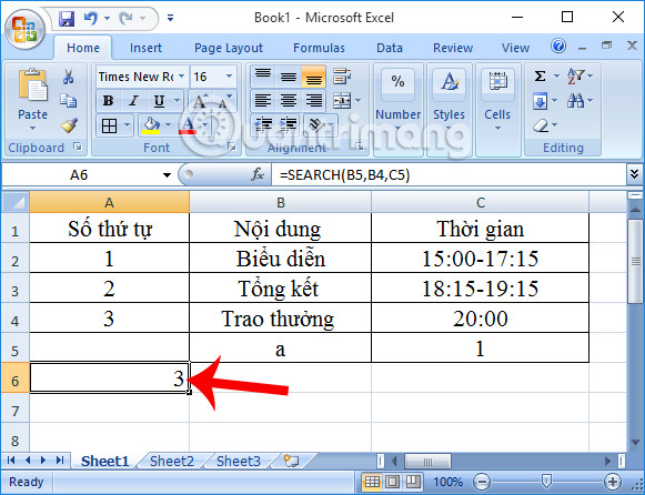 Hàm Search trong Excel