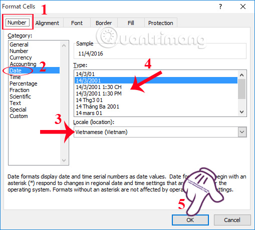 sửa lỗi ngày tháng đảo ngược trong Excel