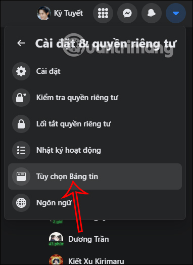 Tùy chọn bảng tin