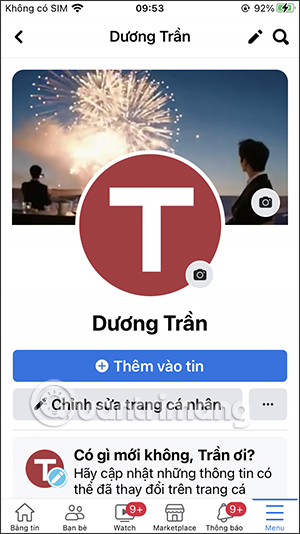 Avatar Facebook ảnh nền chữ trắng