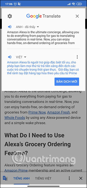 Hiện đoạn dịch