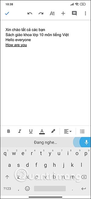Hiển thị nội dung