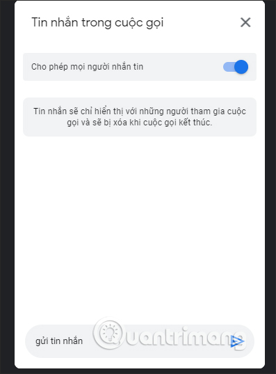 Giao diện nhắn tin