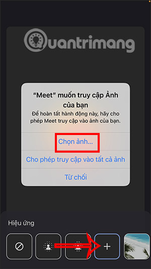 Chọn ảnh từ album điện thoại