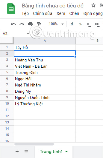 Kết quả kèm điều kiện Google Sheets