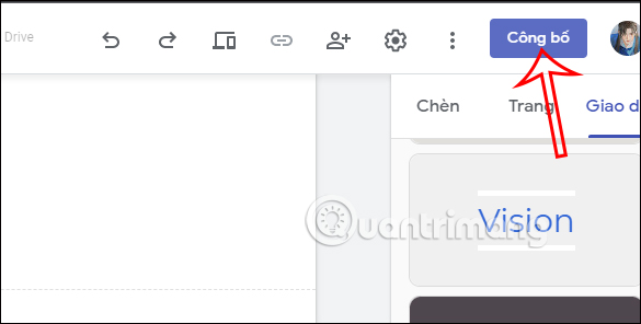 Xuất bản trang web Google Sites