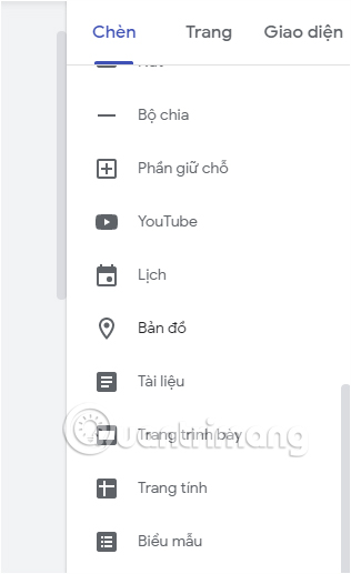 Tùy chỉnh giao diện trong Google Sites