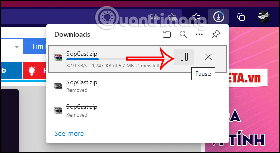 Dừng tải file 