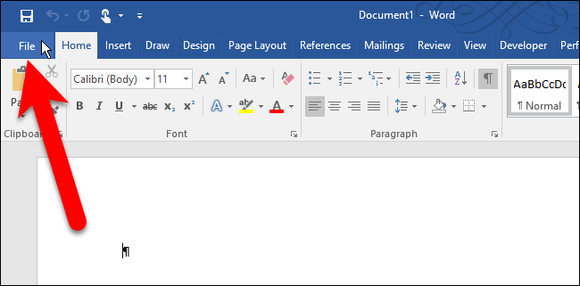 Chọn tab File