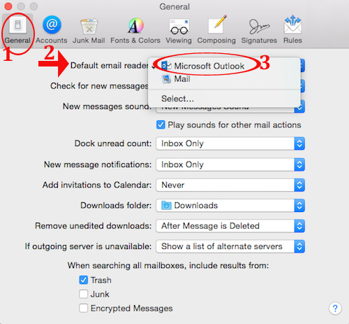 Đặt Outlook làm email mặc định cho máy tính Mac