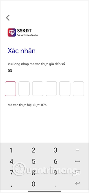 Nhập mã xác minh