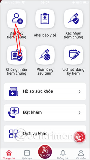 Đăng ký tiêm chủng