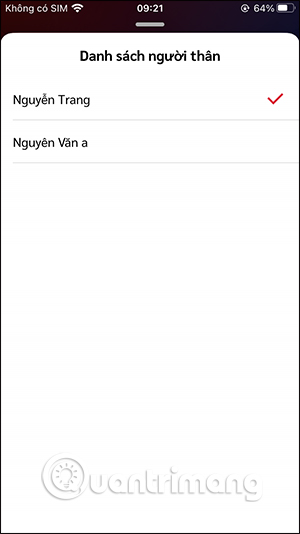 Chọn người thân