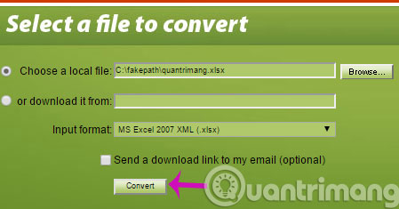 Click Convert
