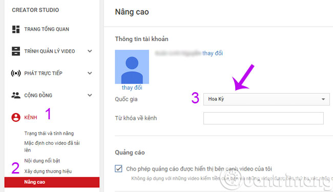 Đổi quốc gia sang Hoa Kỳ