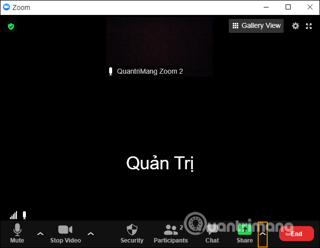 Màn hình trên Zoom
