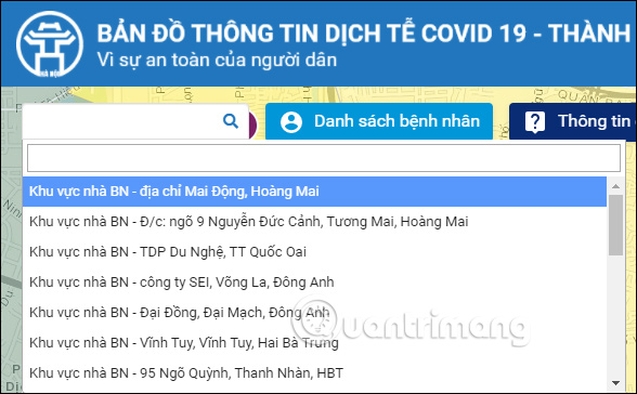 Tìm kiếm theo bệnh nhân 
