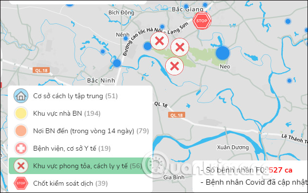Hiện nhóm vị trí 