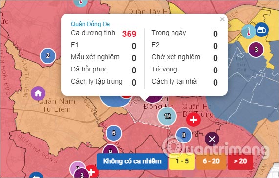 Thông tin tại từng vùng
