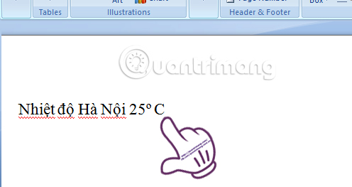 Chèn độ C trong Word, Excel?