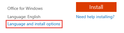 chọn Language and install options