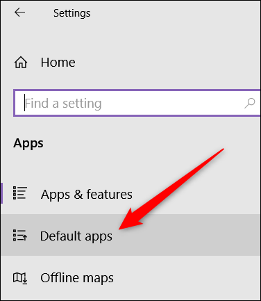 Nhấp vào “Default Apps”