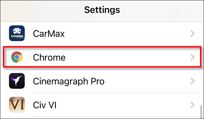 Nhấn vào ứng dụng “Chrome”