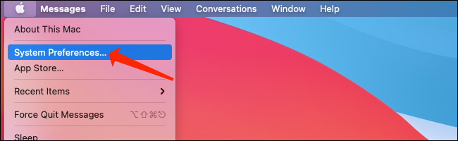 Chọn “System Preferences”