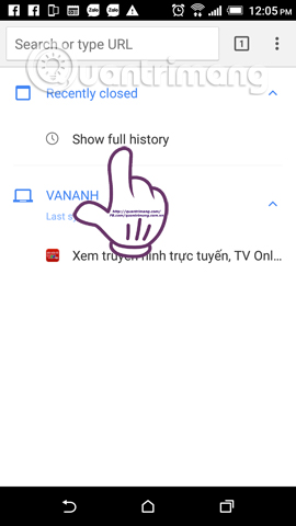 khôi phục thẻ tab Google Chrome 