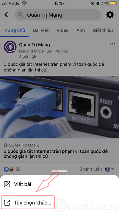 Chọn Tùy chọn khác