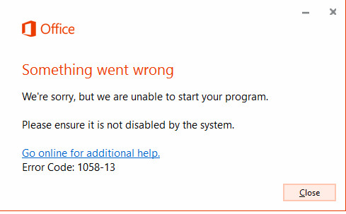 Sửa nhanh lỗi “Something went wrong” trên Office 2013