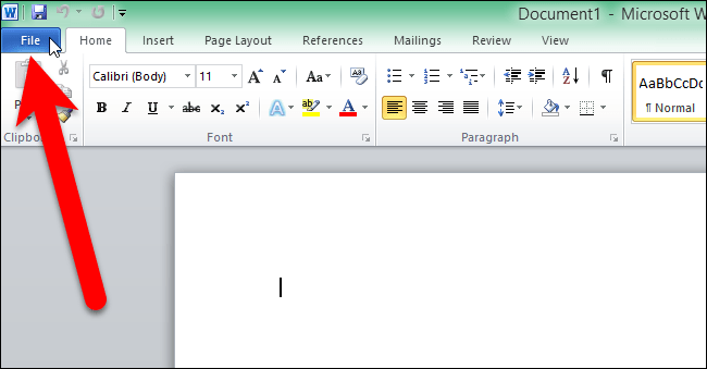 Chọn tab File