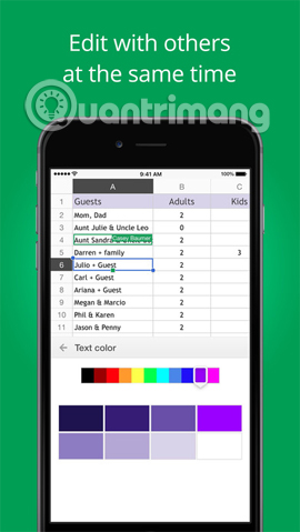 Ứng dụng đọc file Excel trên iPhone/iPad