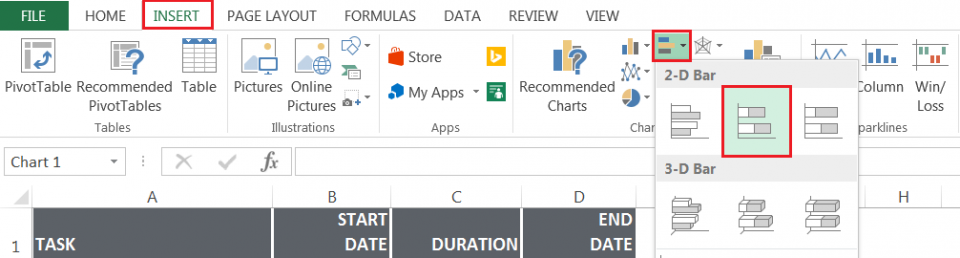 Chọn stacked bar chart