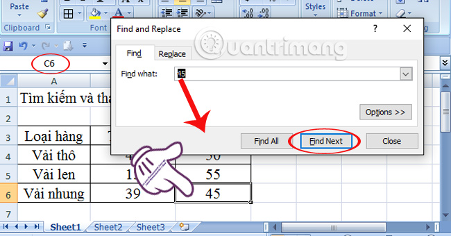 Tìm kiếm Excel