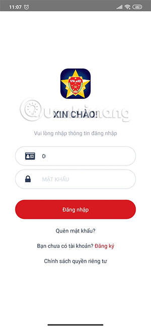 Đăng nhập VNEID