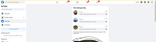 Danh sách sinh nhật