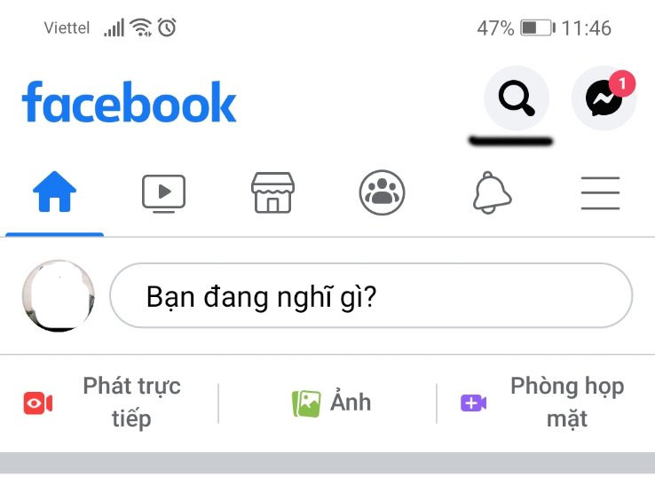 Nhấn vào tùy chọn “Tìm kiếm” 