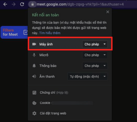 Cách cấp quyền truy cập camera của Google Meet Cách cấp quyền truy cập camera của Google Meet