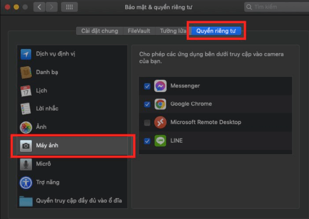 Cho phép sử dụng camera khi máy tính sử dụng MacOS Mojave Cho phép sử dụng camera khi máy tính sử dụng MacOS Mojave