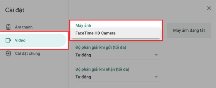Thay đổi tùy chọn camera trên Google Meet Thay đổi tùy chọn camera trên Google Meet