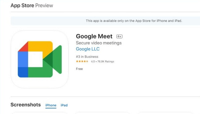 Cách tải Google Meet trên điện thoại iPhone