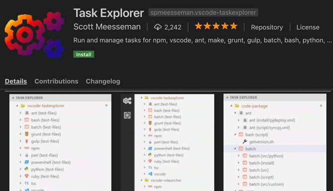 Extension Task Explorer