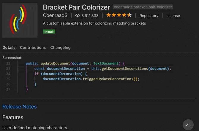 Extension Bracket Pair Colorizer