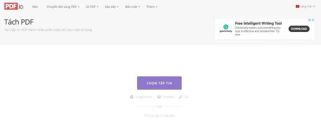 Phần mềm cắt file PDF online miễn phí PDF.io