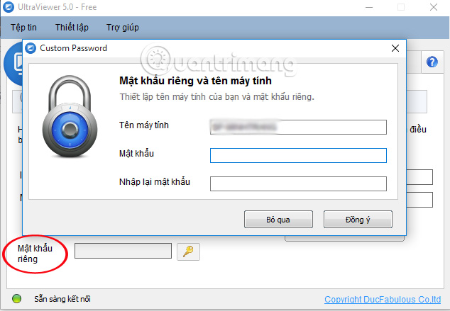 Cài đặt mật khẩu riêng trên UltraView